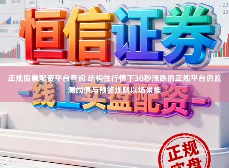 正规股票配资平台查询 结构性行情下30秒涨跌的正规平台的监测阈值与预警规则以场景推